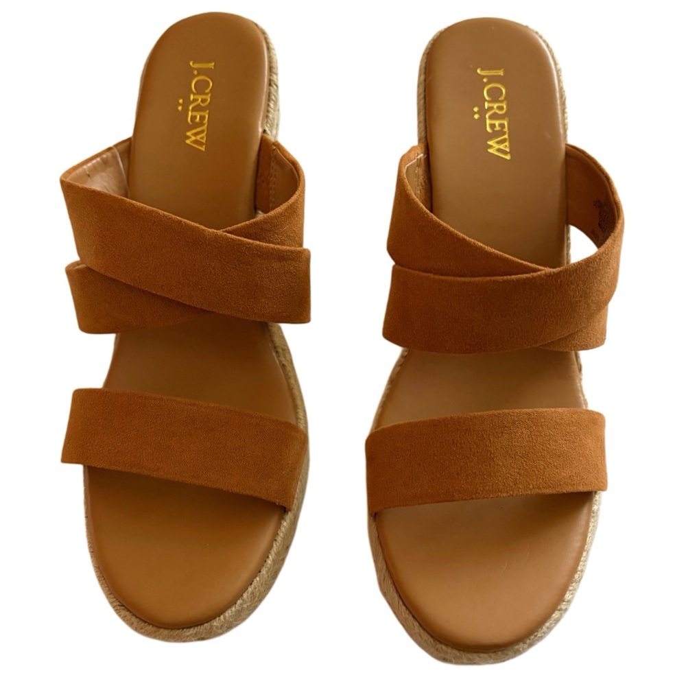 J.Crew Brown Espadrille Wedge Sandals Women Size 8 Excellent